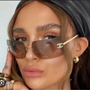 Chanel vintage brown/gold gradient Swarovski CC’s sunglasses